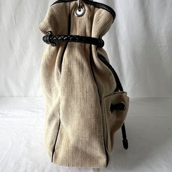 Talbots Hobo Shoulder Bag, Linen and Cotton with Leather Trim, EUC! - Picture 14 of 15